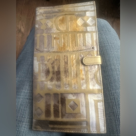 Due Fratelli distressed gold and silver leather cc case - Picture 1 of 7